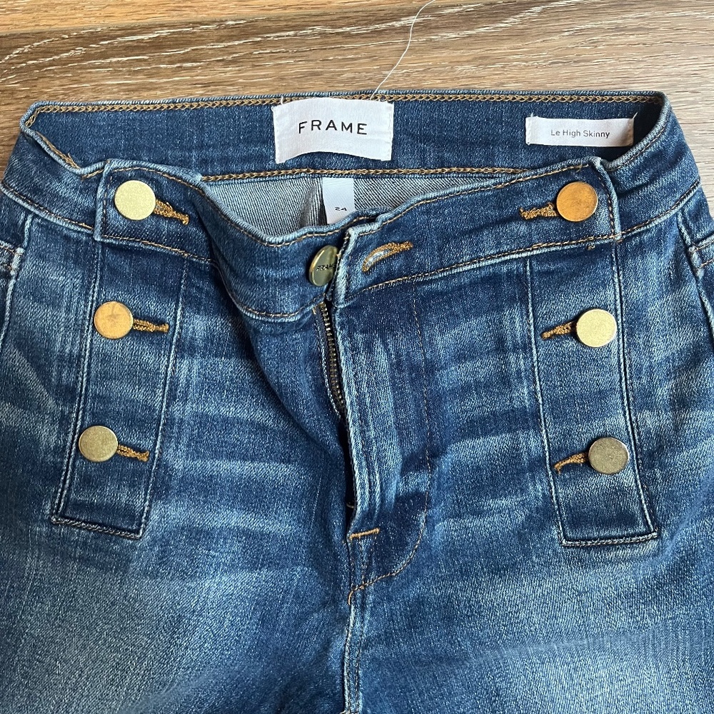 Frame le high skinny sailor jeans 24
